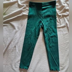 Old Navy Ribbed Dark Green Girls' Leggings